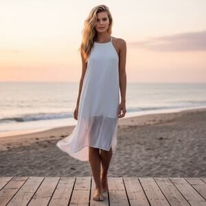 Show Me Your Mumu Sleeveless layer Dress White chiffon